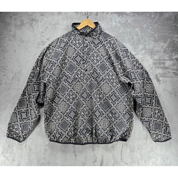 reyn spooner Other - Reyn Spooner Lahaina Jacket Medium Black Bandana Print Lightweight Pullover